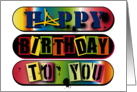 Happy Birthday Colorful Skateboard Graffiti Grunge Fun Kids Theme card