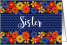 Sister Garden Of Flowers Blank Card