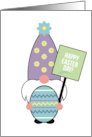 Happy Easter Day Mythological Gnome Cute Flowers Colorful Egg card