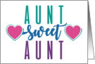 Aunt Sweet Aunt Family Love Hearts Adorable Typographic Blank card