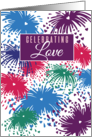 Celebrating Love Happy Couple Congratulations Fireworks card