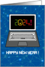 Happy New Year 2024 Computer Humor Year Specific Greeting card