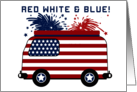 USA Patriotic Day Red White Blue American Smile Fourth of July card