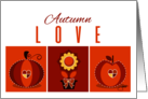 Autumn Love Fall Theme Apple Pumpkin Sun Flower card