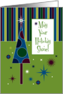 May Your Holiday Shimmer Shine Modern Retro Theme card