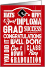 Graduation Words Hats off Diploma Congratulations card