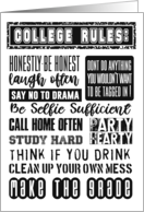 College Rules College Life Humorous Greeting card