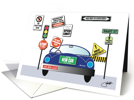 New Car Humor Road Signs Congratulations card (1576594)