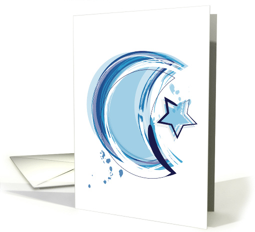 Arabic Islamic Qamar Moon Star Traditional Islam Symbol Greeting card