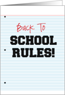 Back to School Rules...