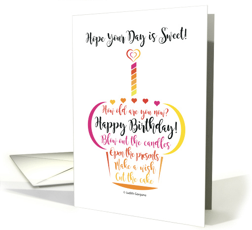 Hope Your Day is Sweet Happy Birthday Cupcake card (1580252)