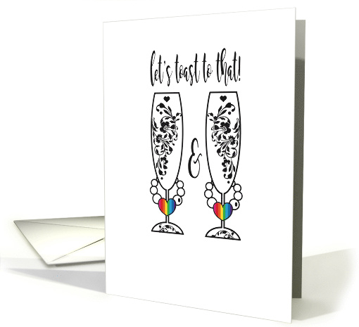 Let's Toast To That Gay Wedding Glasses Mrs & Mrs Invitation card