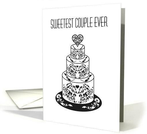 Damask Heart Teared Wedding Cake Wedding Anniversary Invitation card