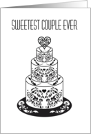 Damask Heart Teared Wedding Cake Wedding Anniversary Invitation card