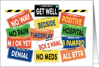 Illness Humor License Plates Get Well Healthy Wishes card
