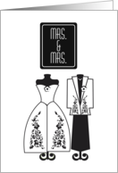 Mrs & Mrs Wedding Gay Couple Fashion Mannequins Wedding Gift Thank You card