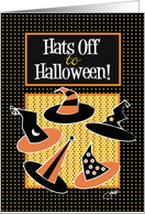 Witch Hats Off Scare Up Fun Happy Halloween Party Invitation card