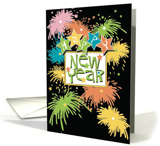 Happy New Year Fireworks & Stars Have A Blast Greeting card (1581140)