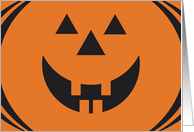 Happy Halloween Orange Pumpkin Smile Invitation card