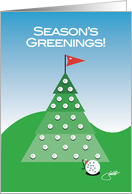 Seasons Greenings Golf Sports Humor Golfer Christmas Tree card