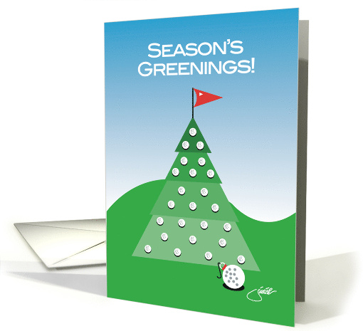 Seasons Greenings Sports Golf Humor Christmas Holiday... (1582418)