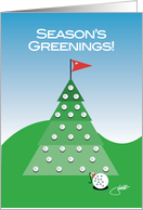 Seasons Greenings Sports Golf Humor Christmas Holiday Tree Invitation card
