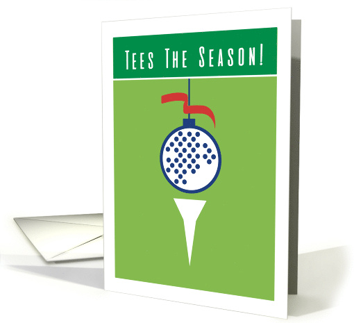 Tees The Season Golf Sports Christmas Holiday Golfer Humor card