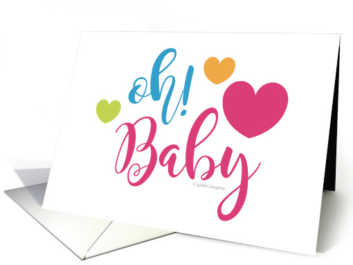 Oh Baby Typographic New Baby Child Design card (1583250)