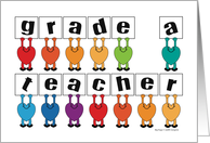 Big Hugs Grade A Teacher School Teacher Thank You card