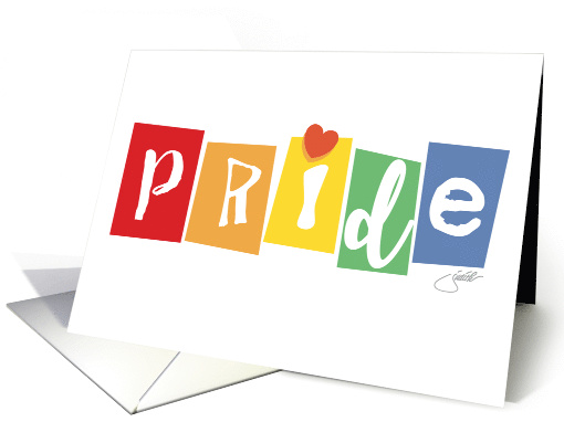 Rainbows The Color of PRIDE Love Heart Artful Message & Statement card