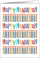 Happy Hanukkah Menorah Candles for Festival of Lights Chanuka Cheer card