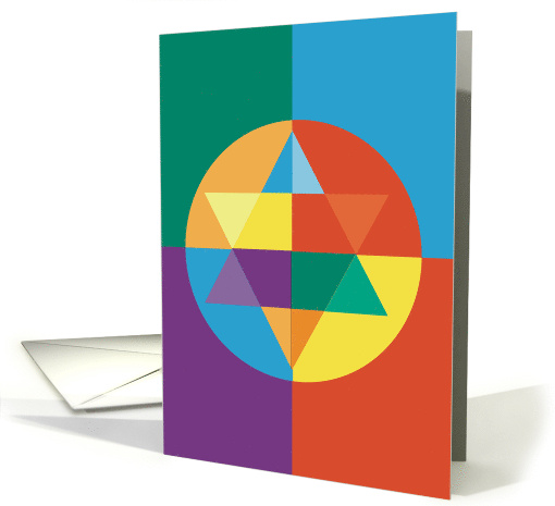 Hanukkah Holidays Contemporary Colorful Star Of David card (1592060)