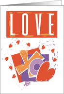 Love You Hearts Valentine Colorful Loving Playful Typographic Message card