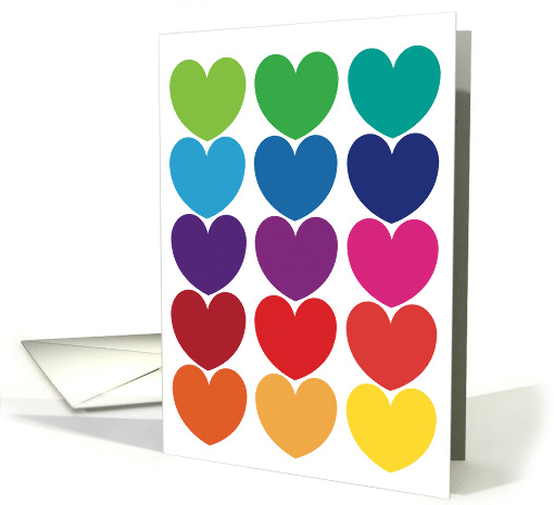 The Colors Of Love Romantic Rainbow Hearts card (1595650)