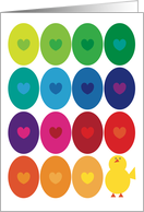 Happy Easter Rainbow Eggs Cute Colorful Hatched Baby Chick card