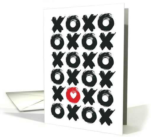 XOXOXO Romantic Love Lover Hugs Kisses Symbols Painted Art card