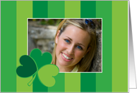 Irish Luck Four Leaf Clovers Shamrock Photo Card For St Patrick’s Day card