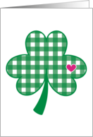 Irish Shamrock Blessing Checkered Express St Patrick’s Day Love & Luck card