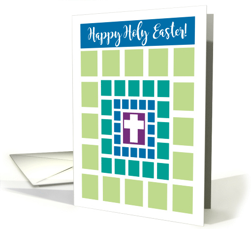 Colorful Artistic Happy Holy Easter Cross Christian Holiday Love card