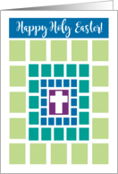 Colorful Artistic Happy Holy Easter Cross Christian Holiday Love card