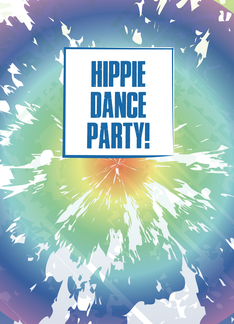 Hippie Happy Dance Party Tie Dye Humor Party Invitation