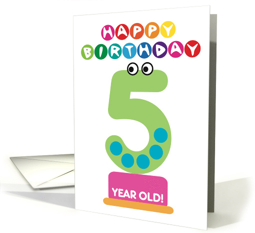 Fifth Birthday Number Monsters Happy 5 Birthday Cartoon... (1605352)