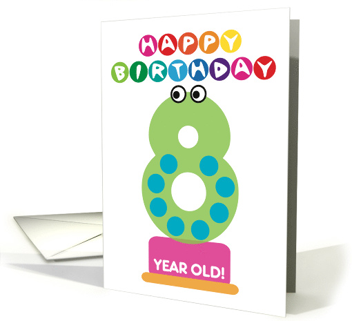 Eighth Birthday Number Monsters Happy 8 Birthday Cartoon... (1605364)