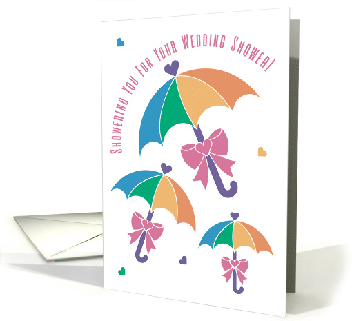 Showering You With Love Wedding Shower Cascading Umbrellas Hearts card