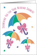 Showering You With Love Wedding Shower Cascading Umbrellas Hearts card