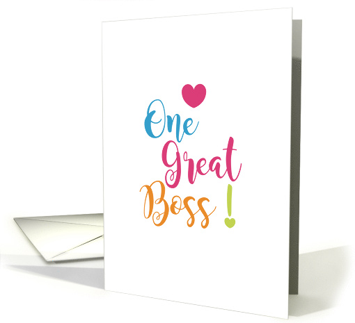 One Great Boss Professional Employee Appreciation Admiration card