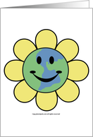 Happy Healthy World Mother Earth Flower For Earth Day Holiday card