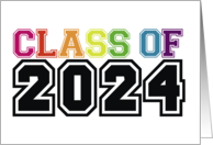 Class of 2024 Graduation School Lettering Invitation card