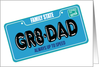 Family State Great Father License Plate Humor Father’s Day card