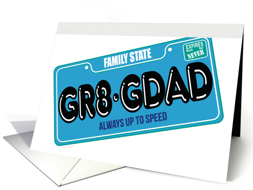 Family State Great Grand Father License Plate Humor Father's Day card